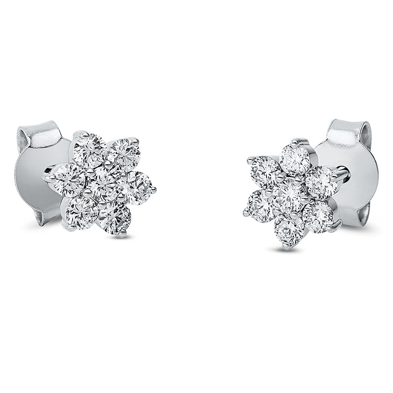 Ohrschmuck 18 kt WG, 12 Brill. 0,48 ct, TW-si, 2 Brill. 0,09 ct, TW-si