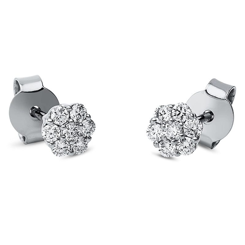 Ohrschmuck 18 kt WG, 14 Brill. 0,30 ct, TW-si