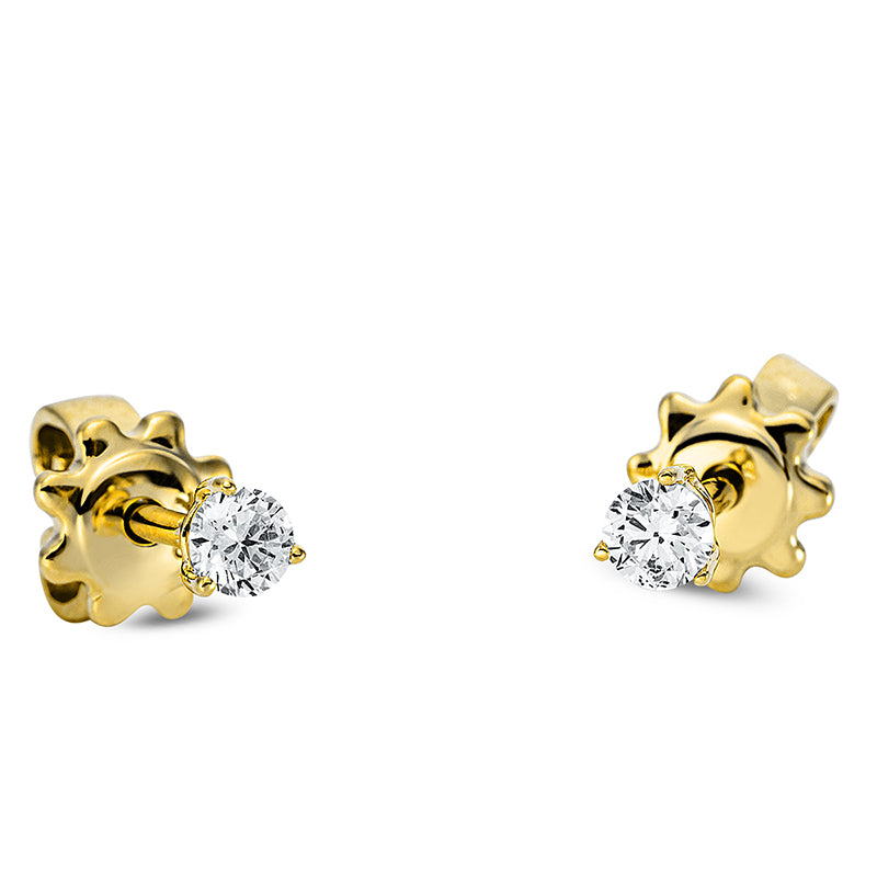 Ohrstecker 18 kt GG, 2 Brill. 0,14 ct, TW-si
