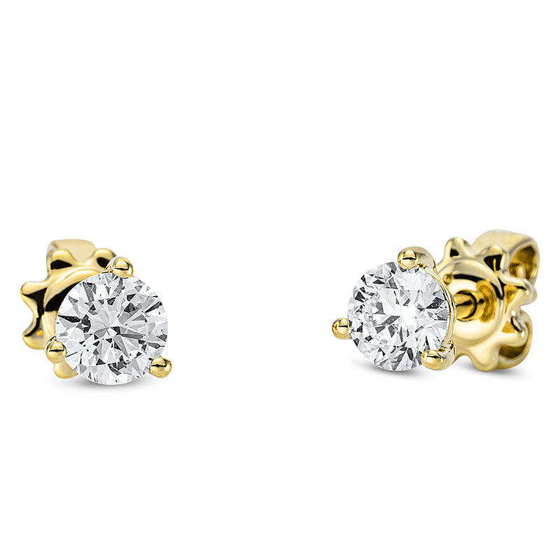 Ohrstecker 3er-Krappe 18 kt GG. 2 Brillanten 0.58 ct. TW-si