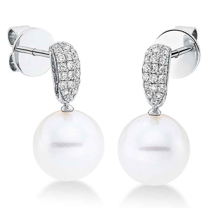 Ohrstecker 18 kt WG, 42 Brill. 0,26 ct, W-si, 2 SW weiß 9 mm