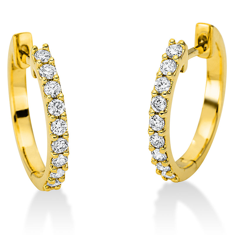 Creolen 18 kt GG, 18 Brill. 0,33 ct, TW-si