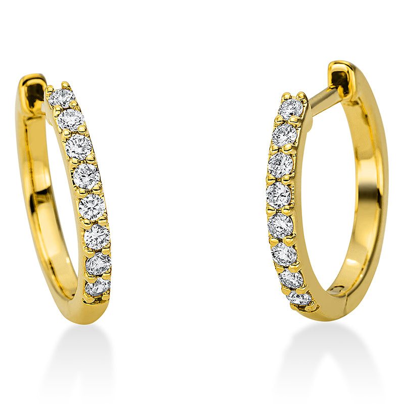 Creolen 18 kt GG, 16 Brill. 0,16 ct, TW-si