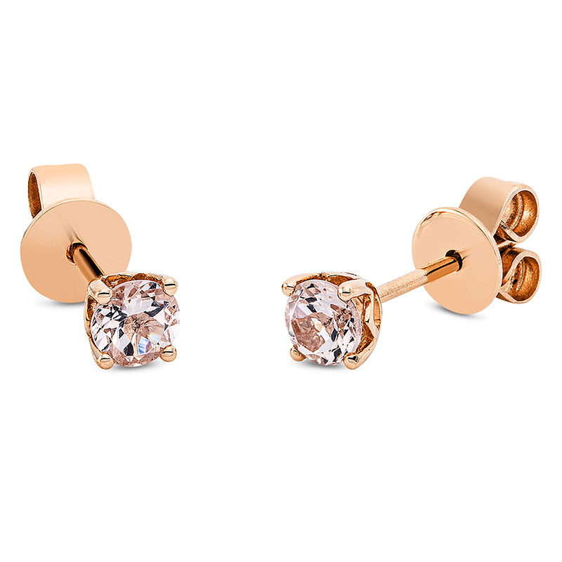 Ohrstecker 18 kt RG, 2 Morganit 0,45 ct pink