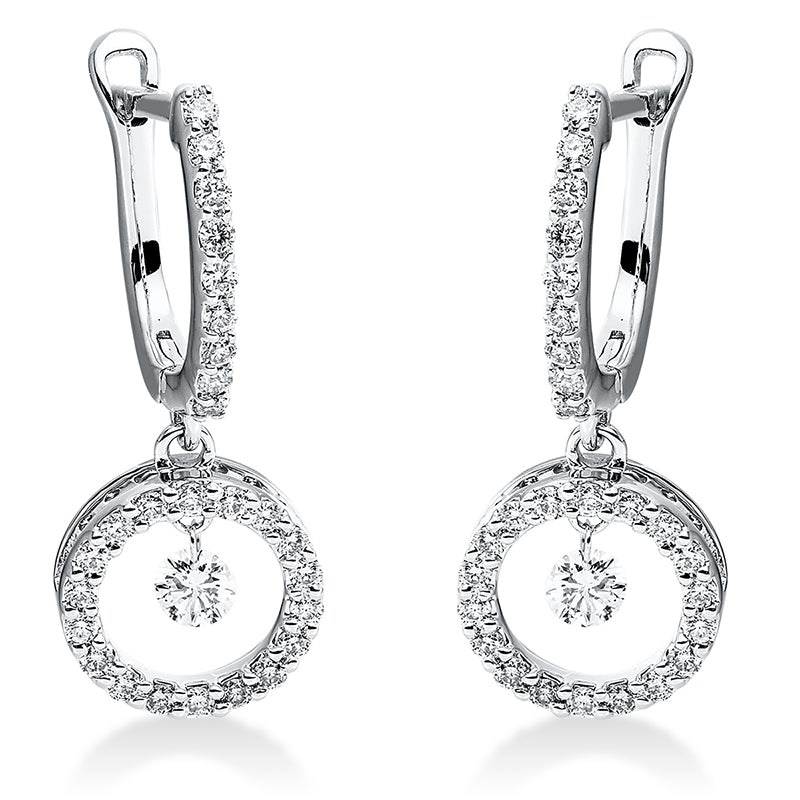 Ohrschmuck 18 kt WG, 2 Brill. 0,16 ct, TW-si, 54 Brill. 0,33 ct, TW-si