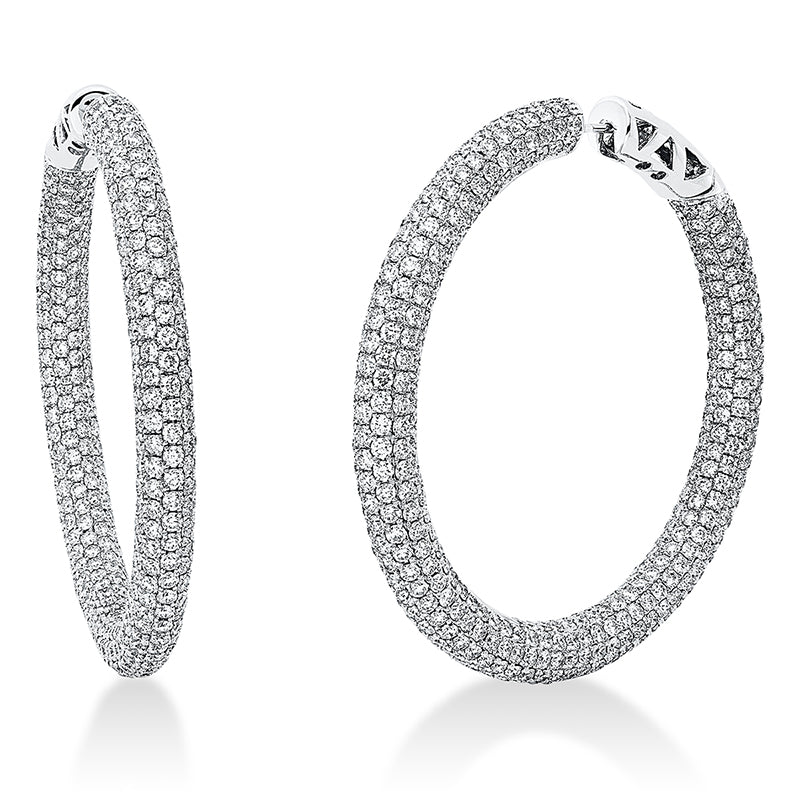 Creolen 18 kt WG. 866 Brillanten 13.52 ct. TW-vsi. H:49.0 mm. B:49.0 mm. S:4.7 mm