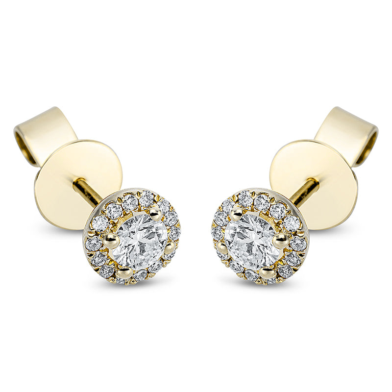 Ohrstecker 18 kt GG, 2 Brill. 0,27 ct, TW-si, 28 Brill. 0,10 ct, TW-si