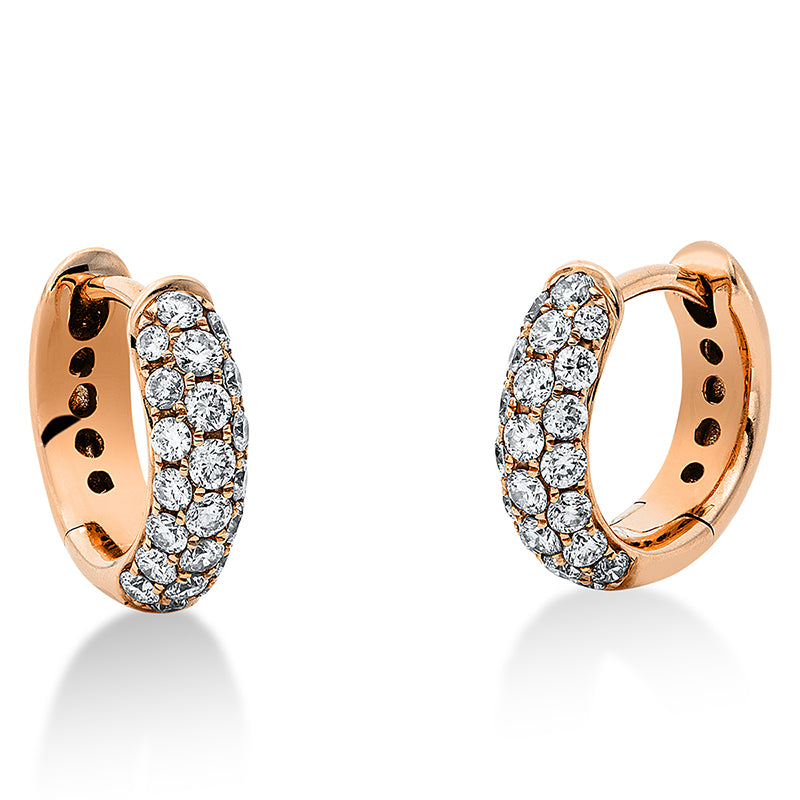 Creolen 18 kt RG, 44 Brill. 0,42 ct, TW-vsi