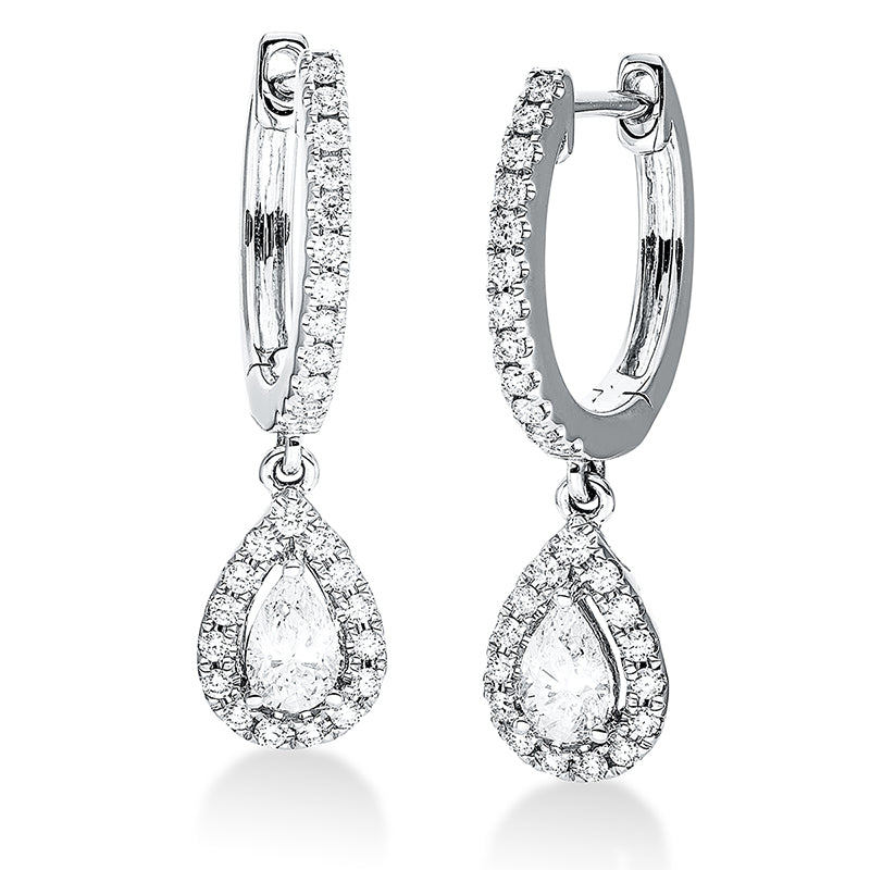 Ohrschmuck 18 kt WG. 2 Brillanten 0.38 ct. TW-si. 54 Brillanten 0.27 ct. TW-si