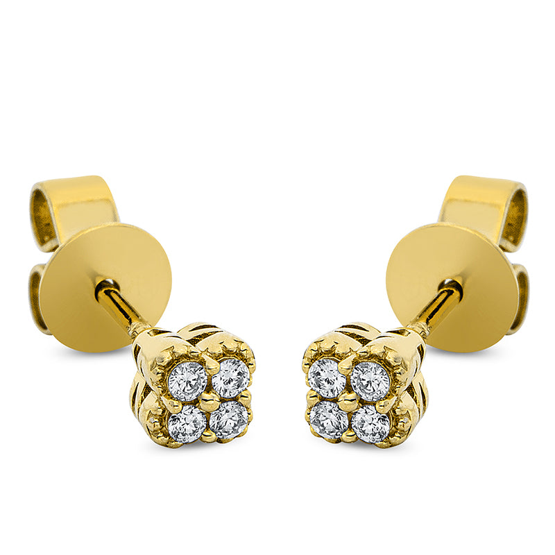 Ohrstecker 18 kt GG. 8 Brillanten 0.09 ct. TW-pi