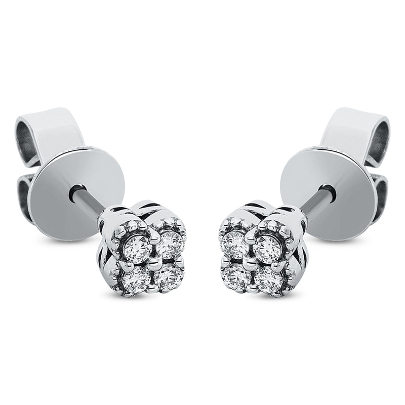 Ohrstecker 18 kt WG. 8 Brillanten 0.09 ct. TW-pi