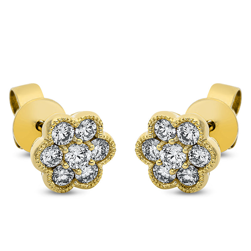 Ohrstecker 18 kt GG. 14 Brillanten 0.51 ct. TW-si. H:6.9 mm. B:7.5 mm