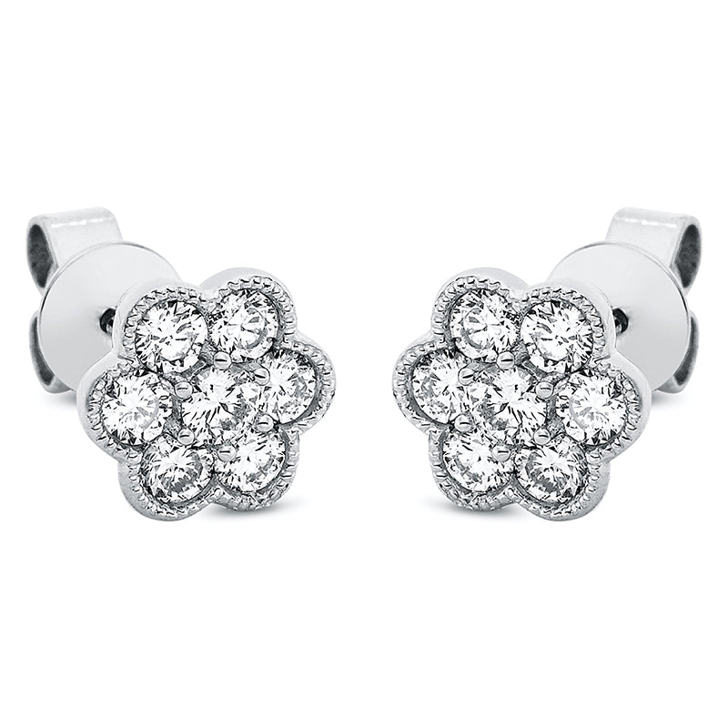 Ohrstecker 18 kt WG. 14 Brillanten 0.70 ct. TW-si