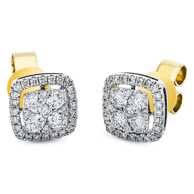Creolen 18 kt GG+WG. 66 Brillanten 0.61 ct. TW-vsi/si