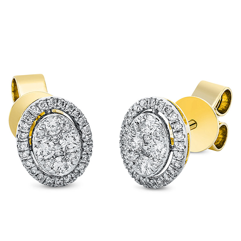 Ohrstecker 18 kt GG+WG. 68 Brillanten 0.44 ct. TW-vsi/si