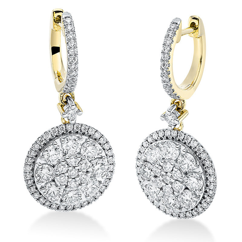 Ohrschmuck 18 kt GG+WG. 124 Brillanten 1.75 ct. TW-vsi/si