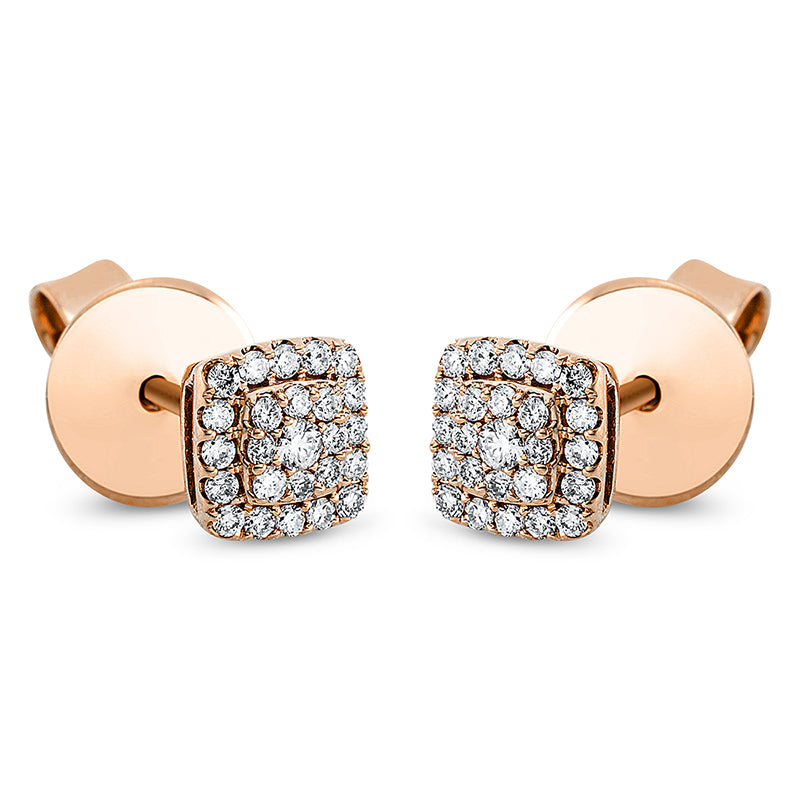 Ohrstecker 18 kt RG, 50 Brill. 0,20 ct, TW-si