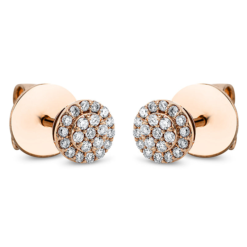 Ohrstecker 18 kt RG, 42 Brill. 0,20 ct, TW-si