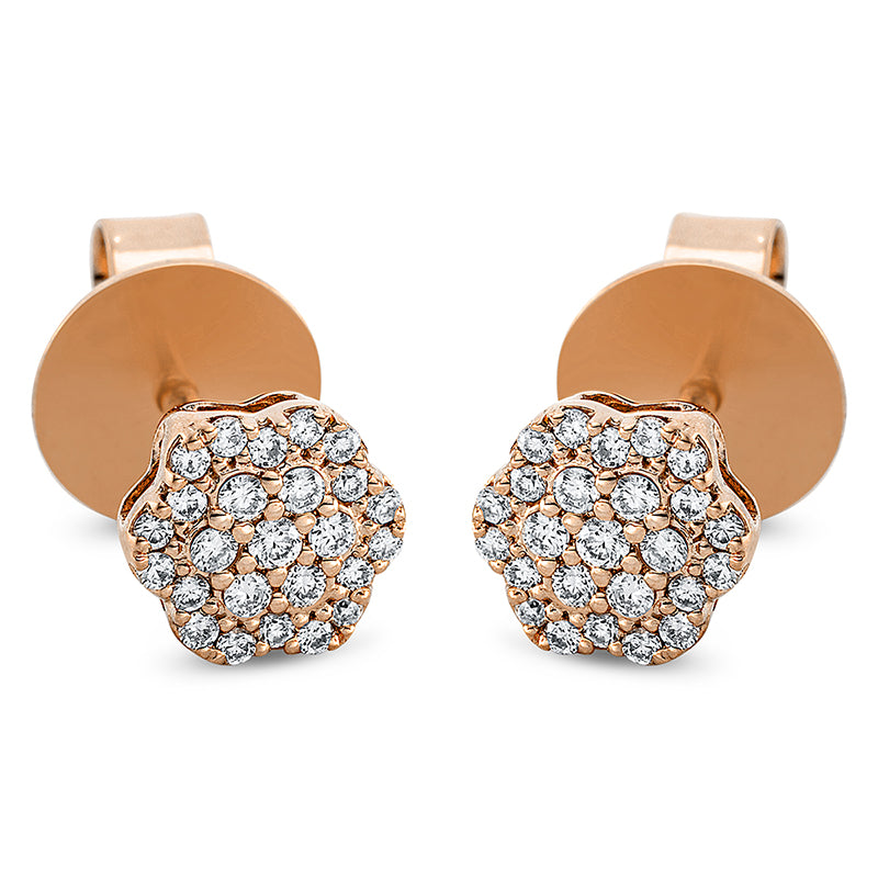 Ohrstecker 18 kt RG, 50 Brill. 0,20 ct, TW-si