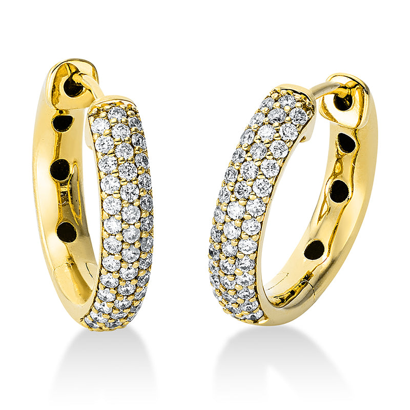 Creolen 18 kt GG, 80 Brill. 0,34 ct, TW-si