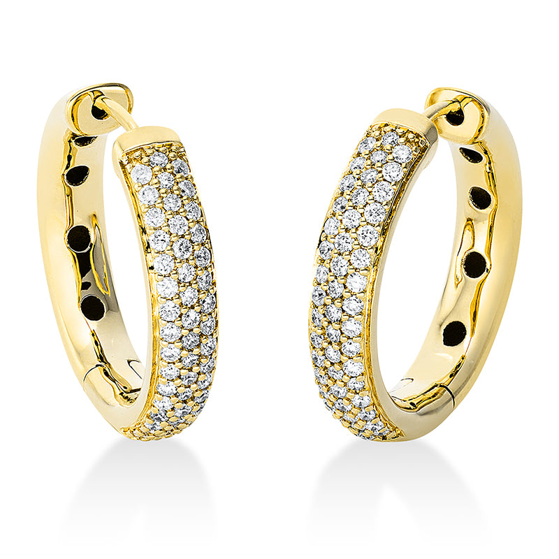 Creolen 18 kt GG, 98 Brill. 0,51 ct, TW-si