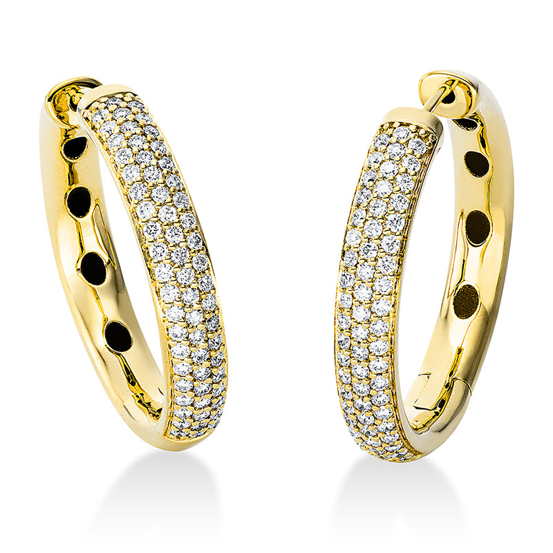 Creolen 18 kt GG, 122 Brill. 0,76 ct, TW-si