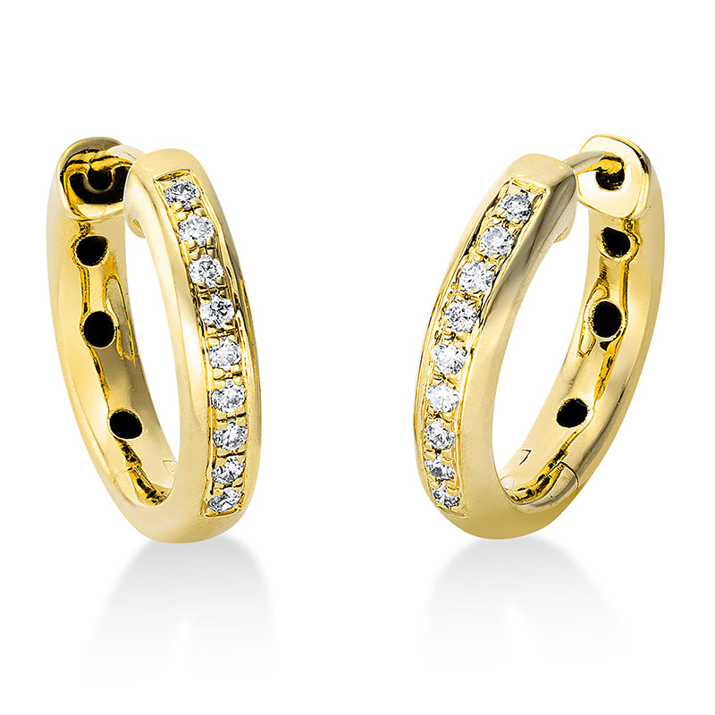 Creolen 18 kt GG, 18 Brill. 0,10 ct, TW-si