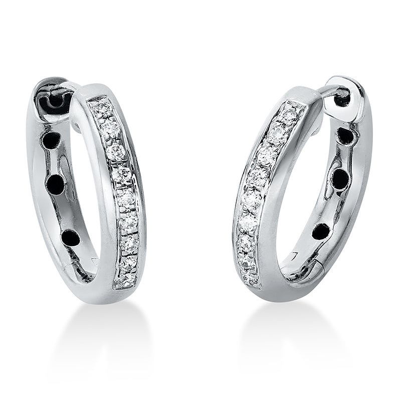 Creolen 18 kt WG, 18 Brill. 0,10 ct, TW-si