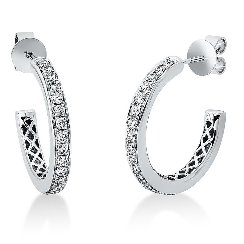 Ohrstecker 18 kt WG, 34 Brill. 0,70 ct, TW-si