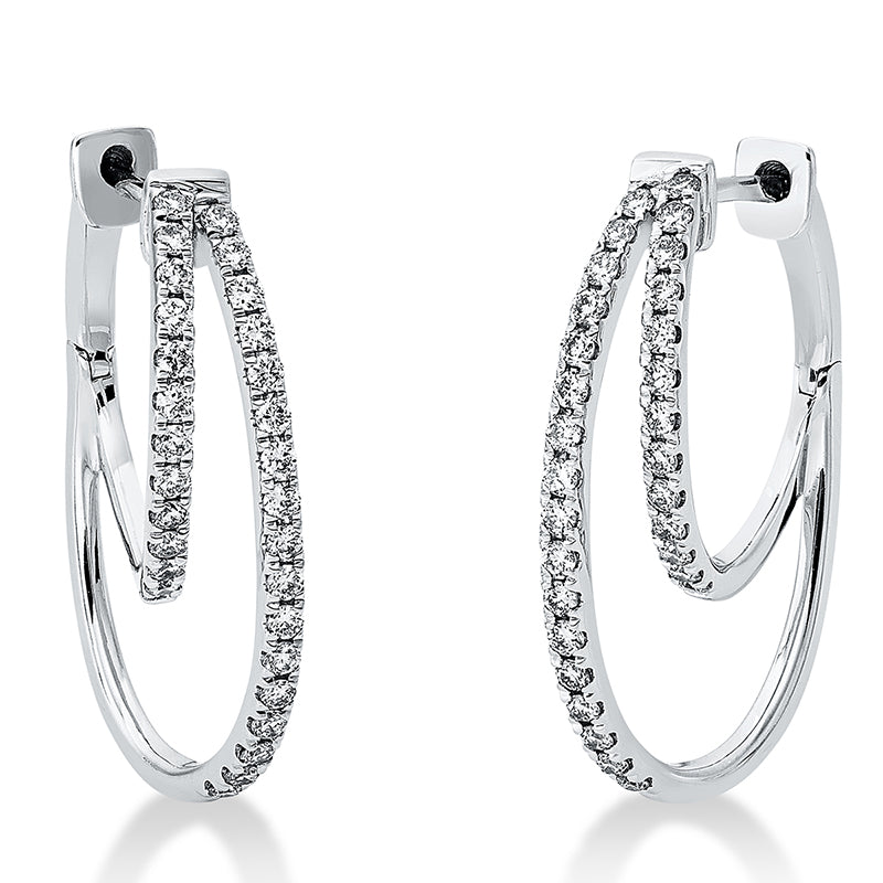 Creolen 18 kt WG, 60 Brill. 0,53 ct, TW-si