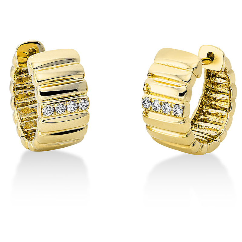 Creolen 18 kt GG, 8 Brill. 0,09 ct, TW-si
