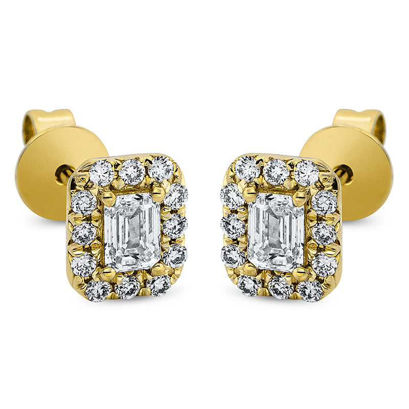 Ohrstecker 18 kt GG, 2 Sm.schliff 0,30 ct, TW-si, 24 Brill. 0,18 ct, TW-si