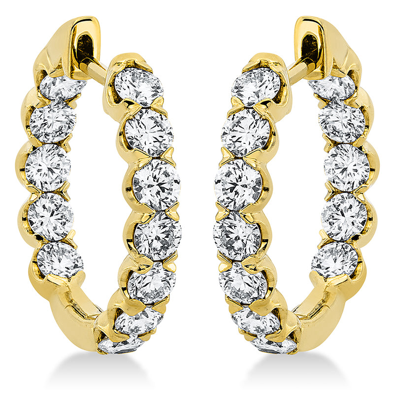 Creolen 18 kt GG, 24 Brill. 1,99 ct, TW-si