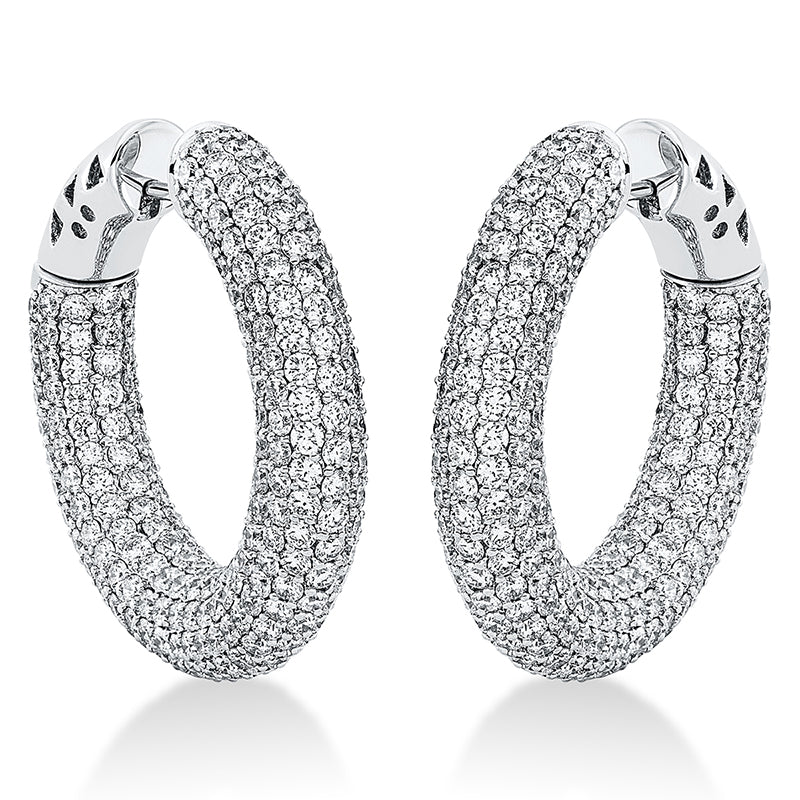 Creolen 18 kt WG, 692 Brill. 12,63 ct, TW-vsi