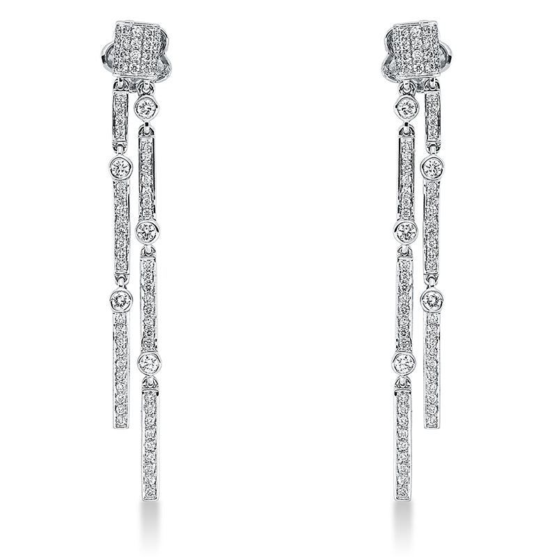 Ohrschmuck 18 kt WG, 142 Brill. 0,84 ct, TW-vsi