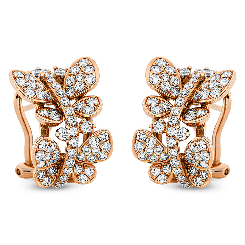 Ohrschmuck 18 kt RG, 140 Brill. 1,38 ct, TW-vsi