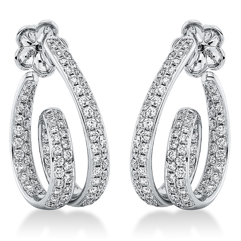 Ohrschmuck 18 kt WG, 198 Brill. 3,04 ct, W-vsi