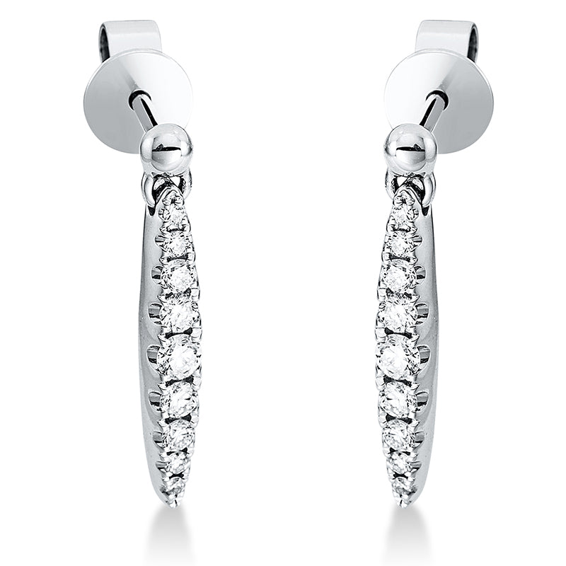 Ohrschmuck 18 kt WG, 18 Brill. 0,22 ct, TW-si