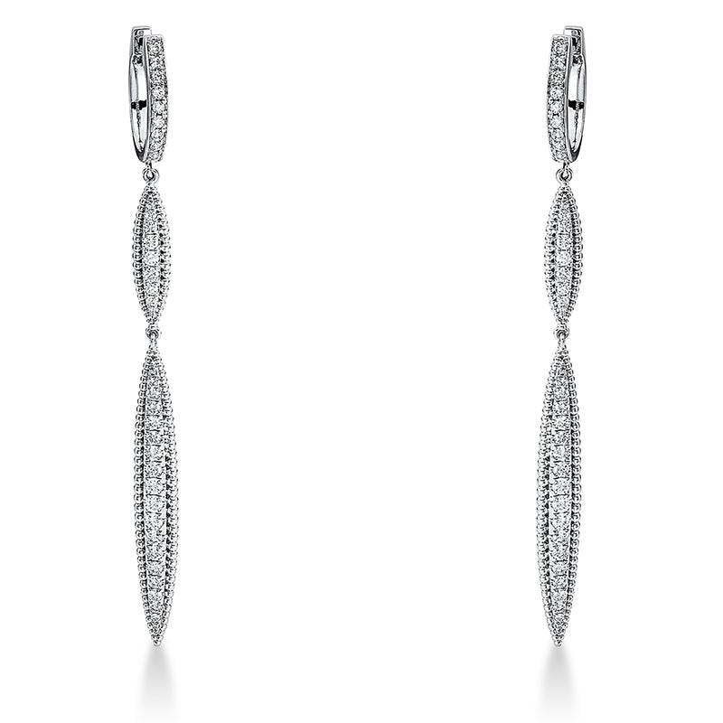 Ohrschmuck 18 kt WG, 76 Brill. 1,48 ct, TW-si