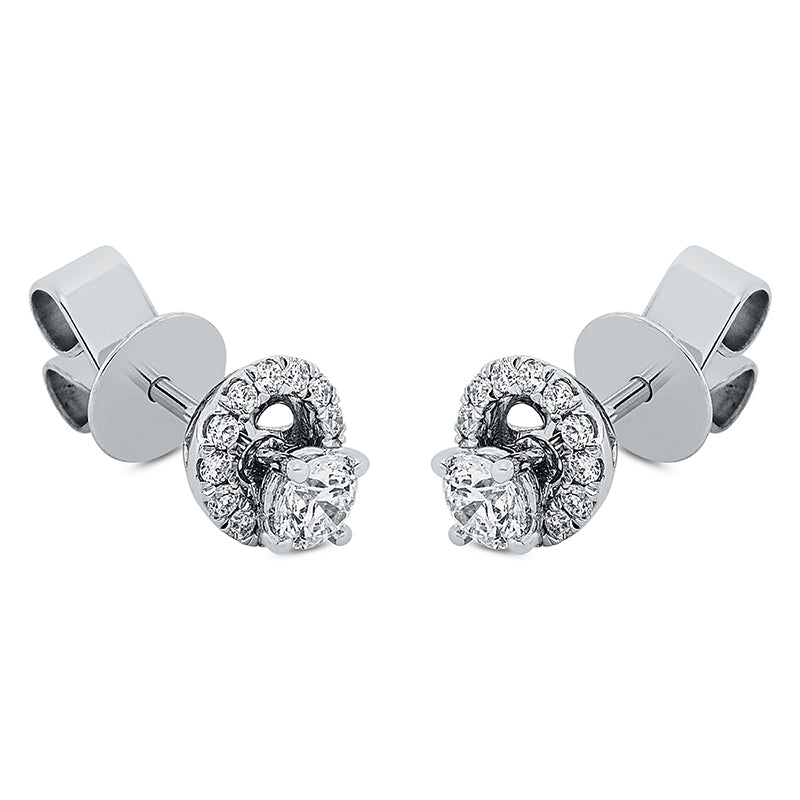 Ohrstecker 18 kt WG, 2 Brill. 0,29 ct, TW-si, 26 Brill. 0,17 ct, TW-si