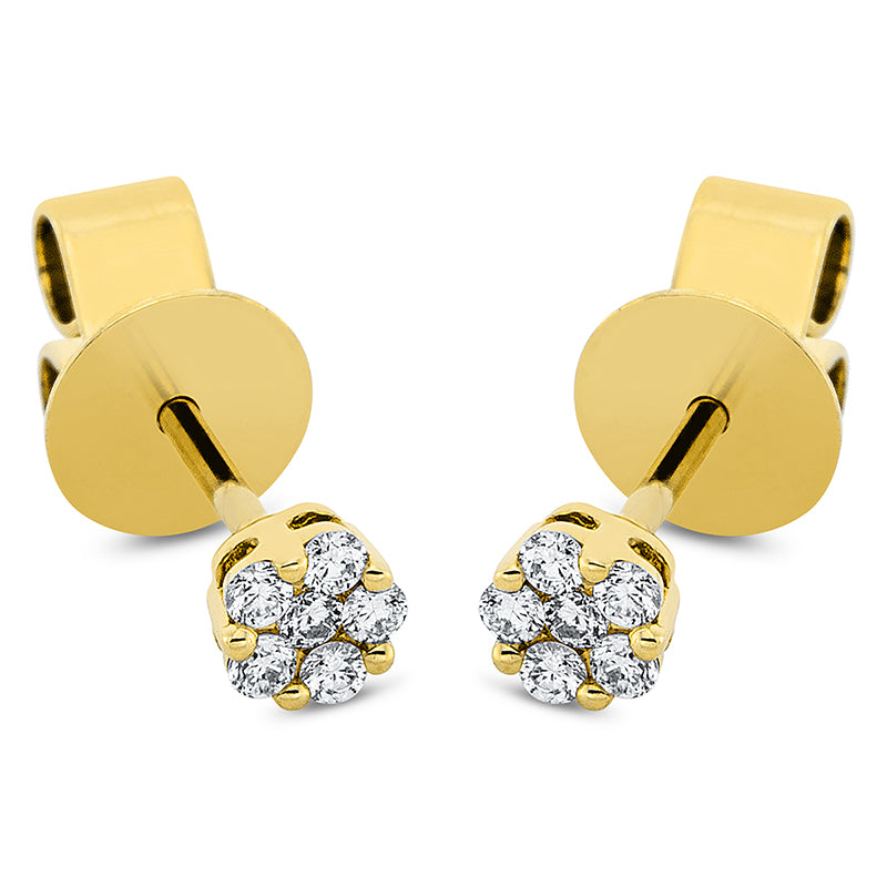 Ohrstecker 18 kt GG, 12 Brill. 0,12 ct, TW-si