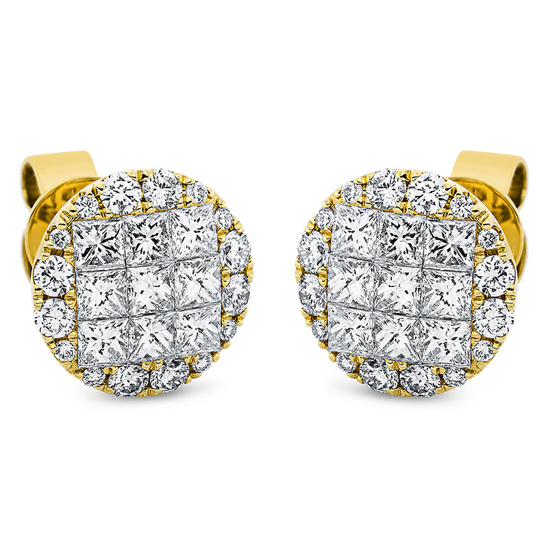 Ohrstecker 18 kt GG, 18 Tropfen 1,16 ct, TW-si, 32 Brill. 0,48 ct, TW-si