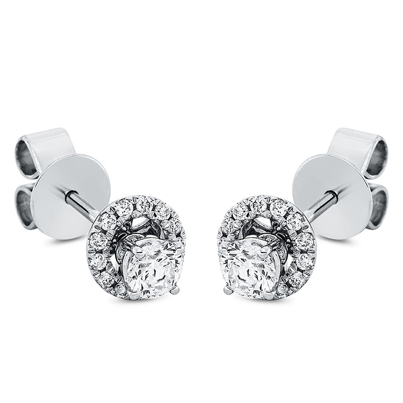 Ohrstecker 18 kt WG, 2 Brill. 0,39 ct, TW-si, 26 Brill. 0,14 ct, TW-si