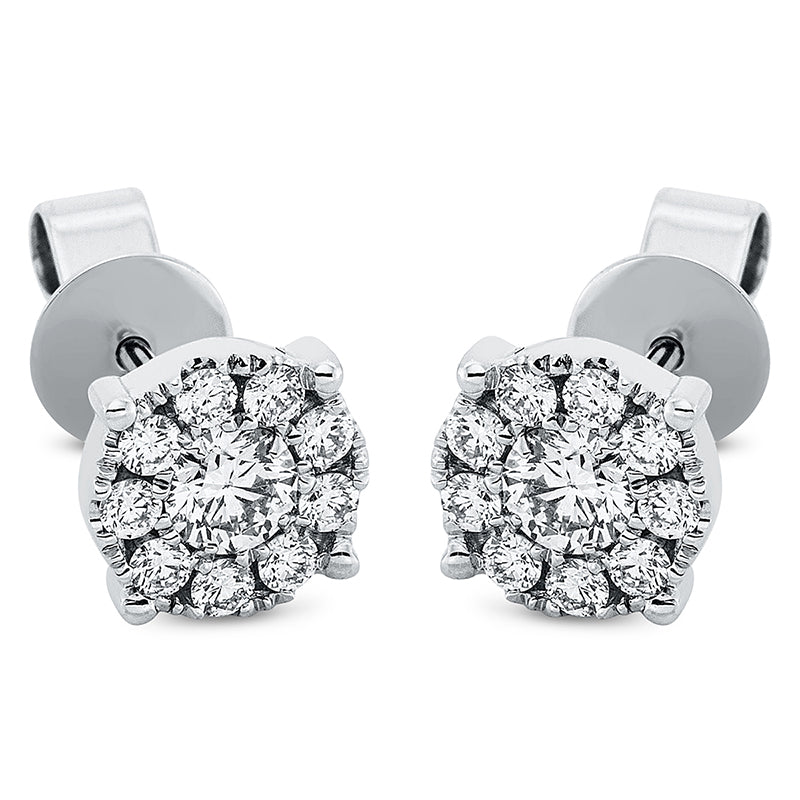 Ohrstecker 18 kt WG, 2 Brill. 0,34 ct, TW-si, 18 Brill. 0,33 ct, TW-si
