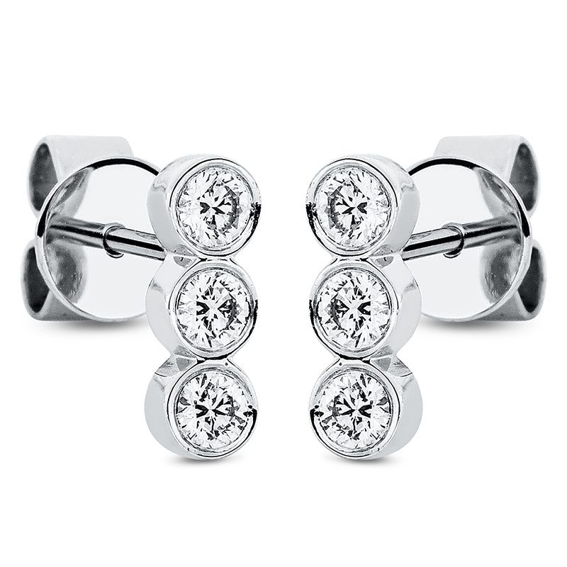 Ohrstecker 18 kt WG, 6 Brill. 0,35 ct, TW-si