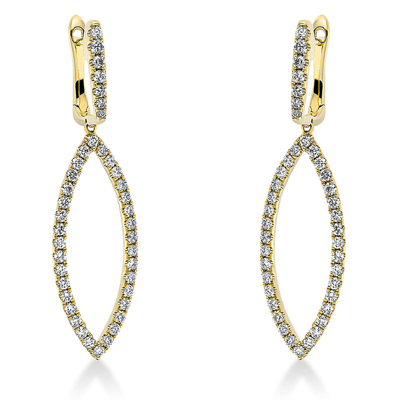 Ohrschmuck 18 kt GG, 82 Brill. 0,96 ct, TW-si