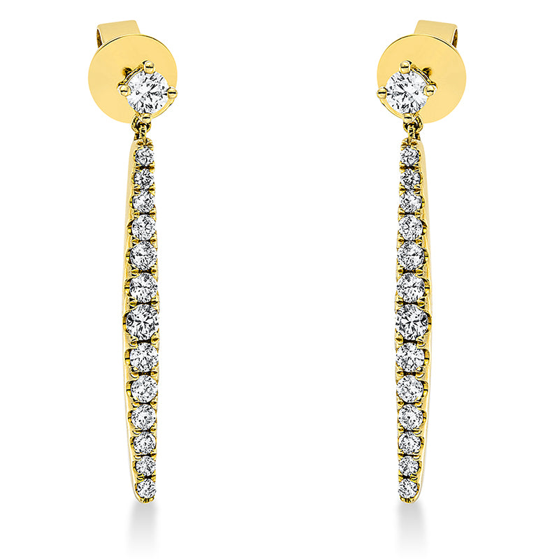 Ohrschmuck 18 kt GG, 26 Brill. 0,54 ct, TW-si, 2 Brill. 0,18 ct, TW-si