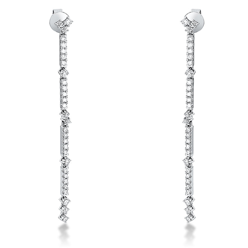 Ohrschmuck 18 kt WG, 60 Brill. 0,84 ct, TW-si