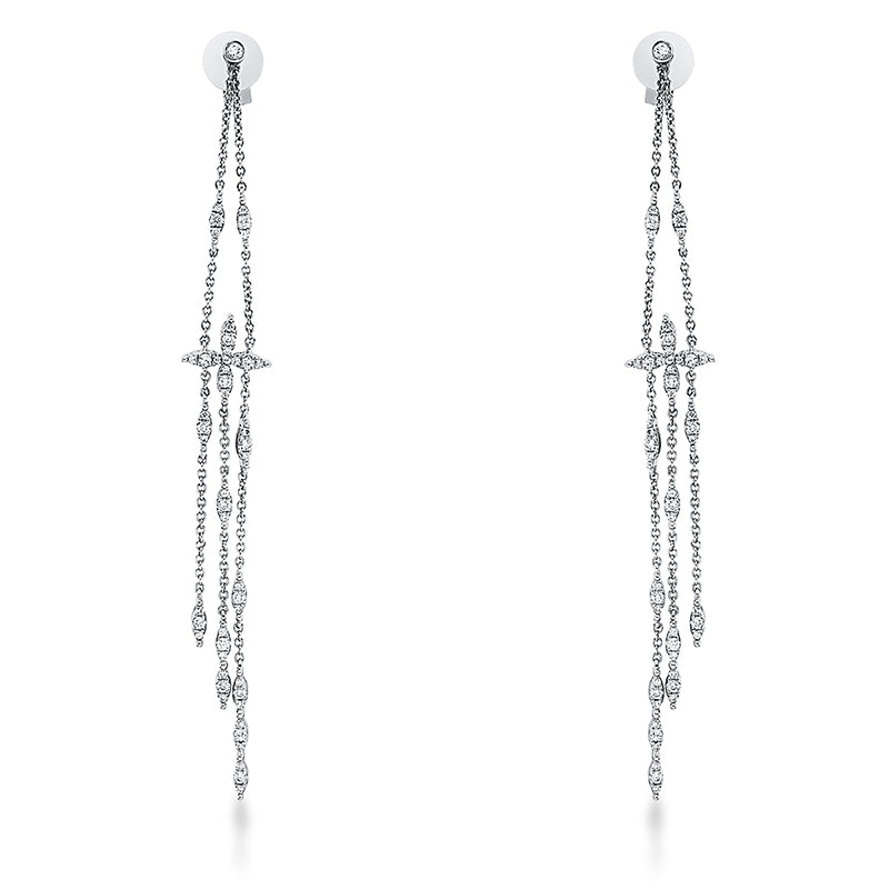 Ohrstecker 18 kt WG, 32 Brill. 0,25 ct, TW-si, 2 Brill. 0,03 ct, TW-si, 64 Brill. 0,16 ct, TW-si