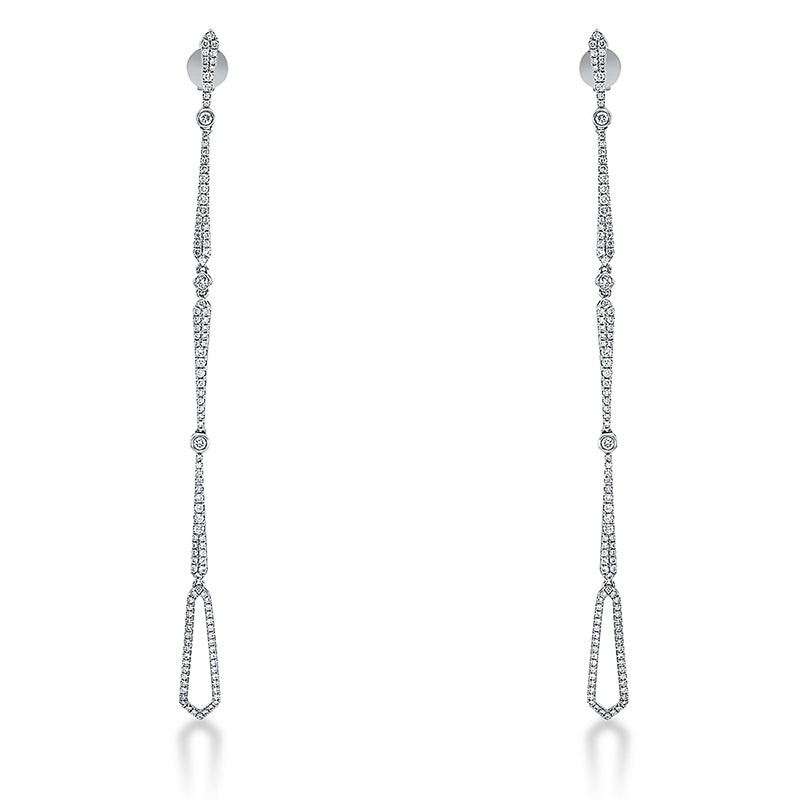 Ohrstecker 18 kt WG, 30 Brill. 0,18 ct, TW-si, 8 Brill. 0,11 ct, TW-si, 154 Brill. 0,48 ct, TW-si